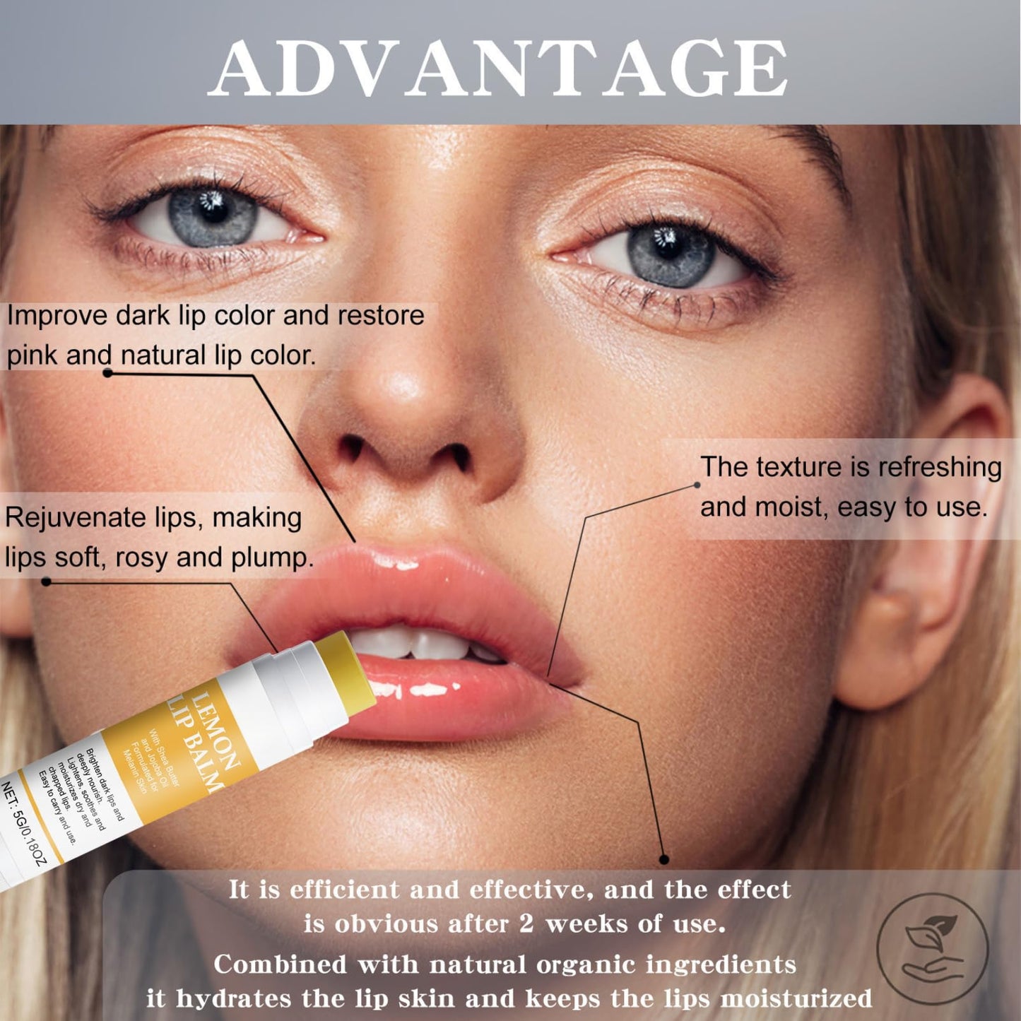 Lemon and Turmeric Lip Lightening Balm for Dark Lips, Effortlessly Hydrating & Brightening Lip Repair Balm, Lip Exfoliator Scrub for Softening & Moisturizing，Pigmentation Corrector