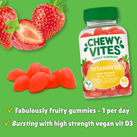 Chewy Vites Adults, High Strength Vit D3 60 Gummy Vitamins, 25 micrograms 100 IU