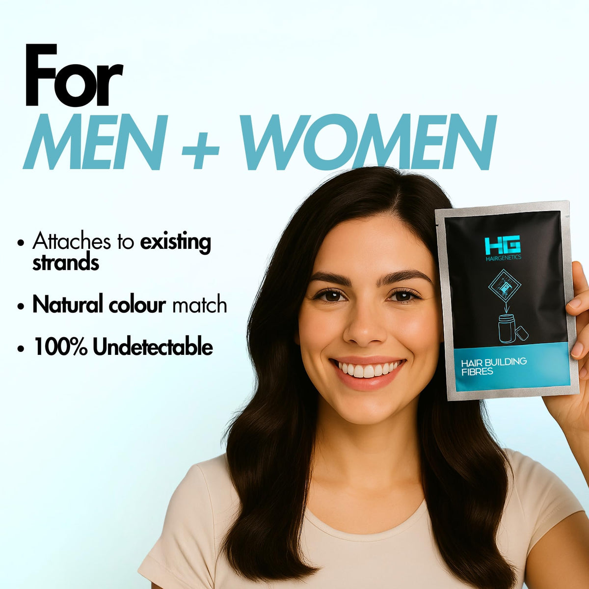 Hair Genetics Hair Fibres Refill Packs - Fill in Bald Spots & Thinning Hair for a Fuller Look, Natural Colours, Cling to Existing Hair, Long Lasting, Water Resistant - Hair Fibers for Men and Women