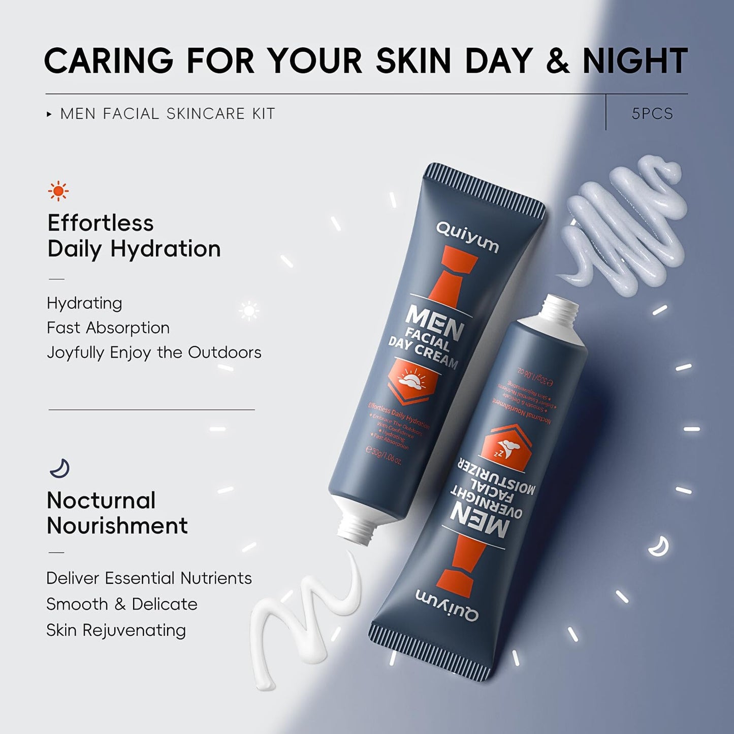 TBeautfave Mens Skincare Gift Set | Mens Skin Care Sets & Kits | Skincare Set for Mens Gift Set | Travel Skincare Sets | Fash Wash,Face Scrub,Day Cream,Eye Cream,Overnight Moisturizer | Men Gift Set