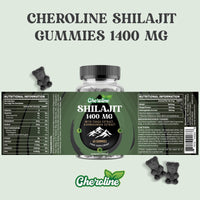 Cheroline Shilajit Gummies 1400mg, Pure Himalayan Shilajit with Chaga and Ashwagandha, 85+ Trace Minerals, Rich in Fulvic Acid, for Energy & Immune, Authentic Flavor, Sugar-Free, Vegan (60 Count (Pack of 2))