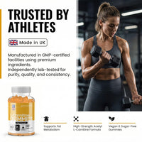 Gains Nutrition GN Acetyl L Carnitine Gummies | 60 L-Carnitine Gummies for Men & Women - High Strength Acetyl-L-Carnitine with Ashwagandha, Vitamins B6, B12 | Mango Flavour, Non-GMO & Suitable for Vegans