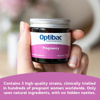 Optibac Probiotics Pregnancy - 12 Billion CFU & FOS Fibres, Vegan Probiotic Supplement for Pregnant & Breastfeeding Women, 30 Capsules
