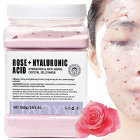 650g Moisturizing Jelly Face Mask Powder for Smooth & Hydrated Skin- Peel Off Formula Ideal for Home & Spa Care with Repairing Properties (Rose Hyaluronic Acid)