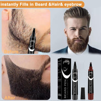 RubyTint Beard Dye for Men – Waterproof Formula with 4-Prong Tip – Helps Fill & Shape for a Natural Look Multi-Use Beard Pen Filler (black 2pcs)