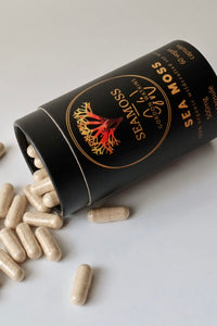 Sea Moss Capsules (1000mg per Day) | 60 Vegan Capsules | Wildcrafted Sea Moss from Grenada (Also Known as Irish Moss) | Non GMO | Dr Sebi Approved (Sea Moss)