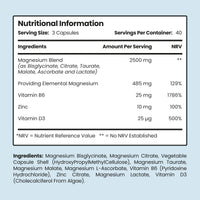 VitaBright Magnesium Glycinate 6-in-1 Complex 2500mg, 485mg Elemental Magnesium Supplements High Strength, With Zinc, Vitamin D3 & B6, 120 Capsules
