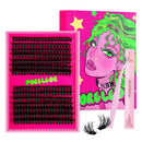 PURELEOR DIY Eyelash Extension Kit Cluster Lashes 50D Curl 10-16mm Mixed DIY Lash Extensions with 2 in 1 Bond and Seal Applicators
