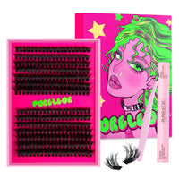 PURELEOR DIY Eyelash Extension Kit Cluster Lashes 50D Curl 10-16mm Mixed DIY Lash Extensions with 2 in 1 Bond and Seal Applicators