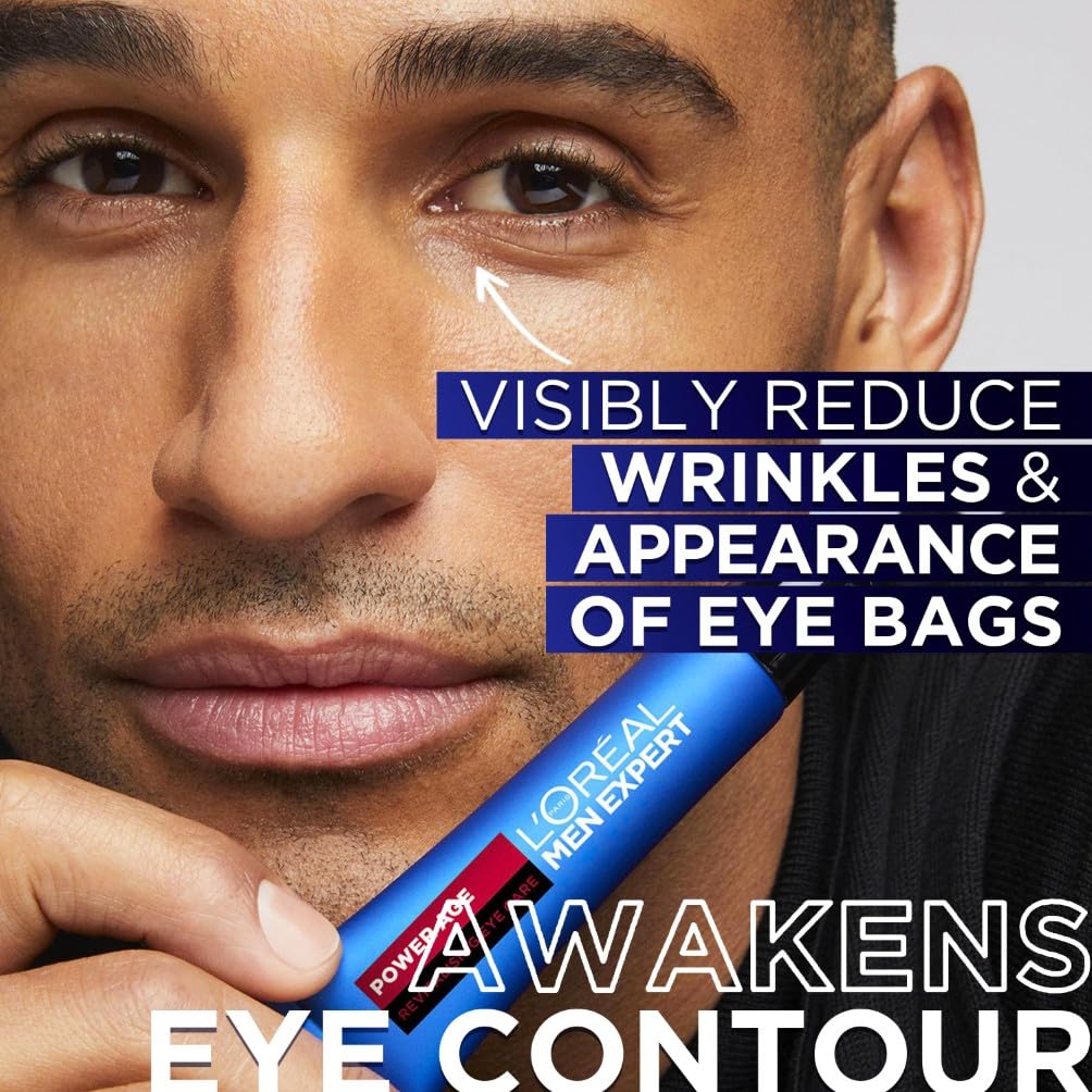 L’Oréal Paris men expert L'Oréal Men Expert Men's Eye Cream, Hyaluronic Acid Eye Care for Ageing, For Dry & Dull Skin, Power Age, 15ml