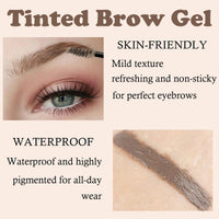 GEEWHILE Tinted Brow Glue, Brow Tint, Instant Eyebrow Styler Tinted Brow Gel, Waterproof Tinted Eyebrow Gel with Brush, Long Lasting Brow Gel Tint for Fuller Looking Eyebrows(Taupe)
