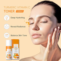 TBeautfave Vitamin C + Turmeric Face Toner | Turmeric Toner for Face | Brightening Facial Toner | Hydrating Toner | Pore Minimizer | Reduce Dark Spots & Acne | Alcohol Free | 100ml