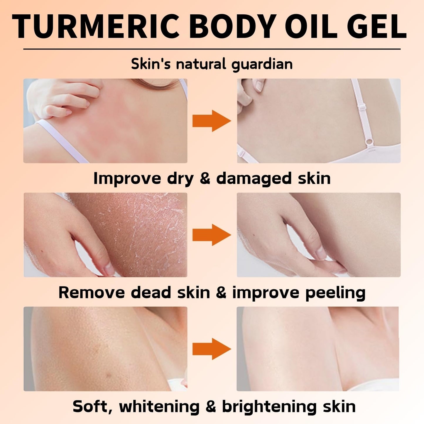 Turmeric Essential Oils - Turmeric & Vitamin E Oil - Anti-Aging & Anti Wrinkles Body Oil for Women - Deeply Nourishing Body Oil for Dry Skin - Body&Facial Oils Gel - Turmeric Massage Oils