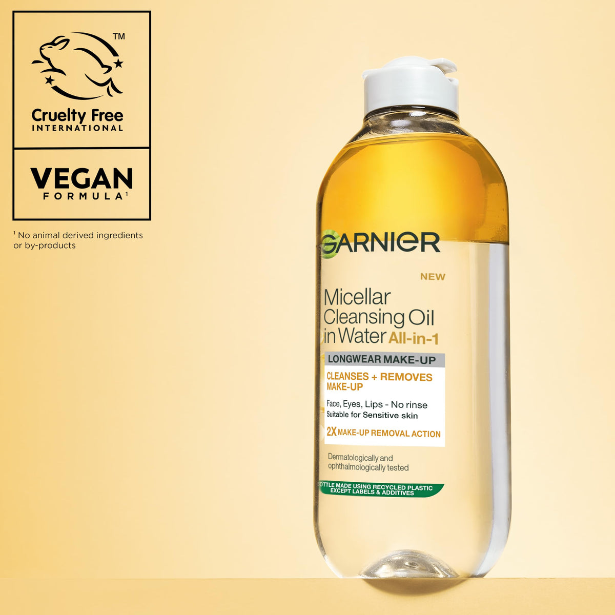 Garnier Micellar Cleansing Water For Dry Skin 400ml, Oil Infused Cleanser & Waterproof Makeup Remover, Recognised By The British Skin Foundation, Use With Reusable Micellar Eco Pads