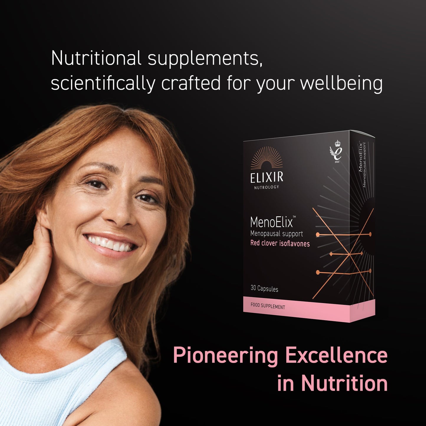 ELIXIR NUTROLOGY Red Clover Extract Capsules for Menopause Support | Isoflavone Rich Formula | Designed for Women During Menopausal Transition | Daily Support for Midlife Wellbeing | 30 Vegan Capsules | UK Made