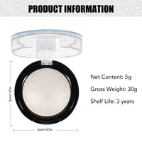 LYNTYAOU White Eyeshadow, Single Glitter Eye Shadow Pallets for Women, Highly Pigmented Long Lasting Metallic Shimmering Baked Eye Shadows Highlighter Powder, Gift for Women & Girls