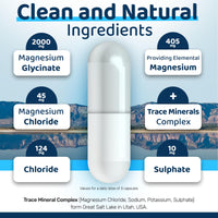 Ultra Lyte Magnesium Glycinate with Trace Minerals – High Absorption Magnesium Supplements for Sleep Aid, Stress Relief & Muscle Support – Vegan & Gluten-Free – 2000mg Magnesium – 90 Count