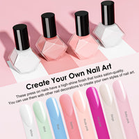 SXVME Light Pink Press-on Nails Short Oval - Simple Acrylic for Daily Wear, Natural Glue on Almond Solid Gel Full Coverage