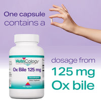 Nutricology, Ox Bile, 125mg, 180 Capsules, Gluten Free, SOYA Free, Non-GMO