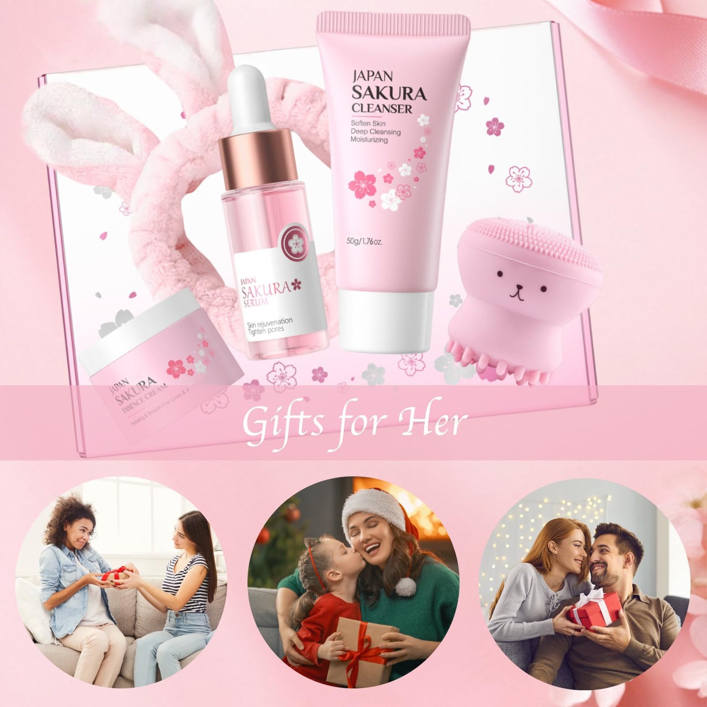 CTUBLIAUNX Skincare Set for Teen Girls & Women - Skincare Gift Set with Cleanser, Serum & Cream, Hydrating & Smoothing Skin Care Routine for Girls