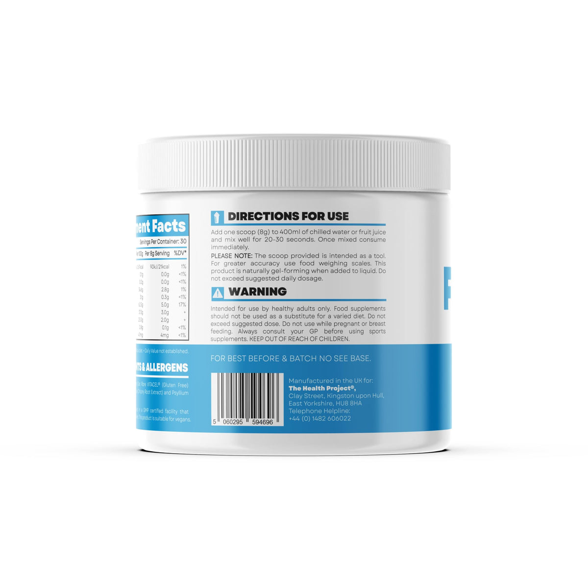 The Health Project Fibre Blend 240g, 5g Fibre Per Serving, 30 Servings