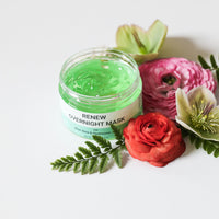 Renew Overnight Sleeping Facial Mask by Doppeltree with Aloe Vera Gel & Hyaluronic Acid - Anti Aging Hydrating Face Mask for Sunburn Relief, Skin Care & Repair - Formulated in San Francisco