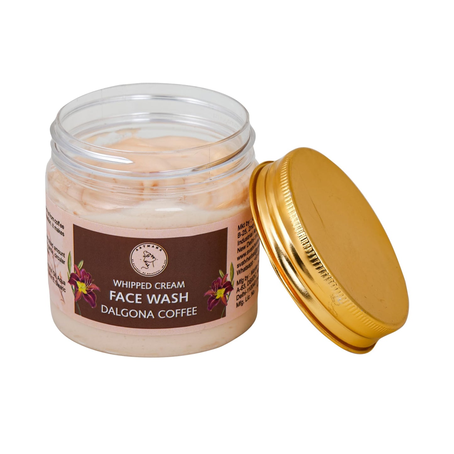 AATMANA Face Wash Dalgona Coffee | Hydrating Face Wash for Sensitive Skin, Removes Makeup & Gently Cleanses Without Over Drying -100 Grams