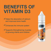 PROHEALTH Certified Preservative-Free Vegan Vitamin D3 Drops for Infants & Children - Sugar-Free, All-Natural, NHS Approved (4-Month Supply, 3-Pack)