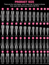 EBANKU 96PCS Clear Dual Nail Forms System Full Cover Nail Mold