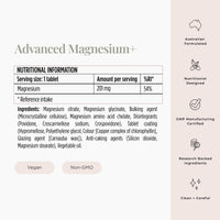 JSHealth Vitamins Advanced Magnesium Supplements with Magnesium Glycinate & Citrate for Muscle Relaxation (60 Tablets)