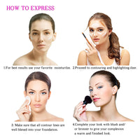 Youngfocus Cosmetics Cream Contour and Highlighting Makeup Kit - Best 8 Colors Contouring Foundation/Concealer Palette - Vegan & Cruelty Free - Step-by-Step Instructions Included