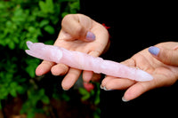 Jet International Angel Hand Carved Rose Quartz Crystal Healing Wand 5.5" Rare Stick Chakra Balancing Energy Reiki Meditation Massage Pagan Wicca Spiritual Tantra Metaphysical Psychic Health