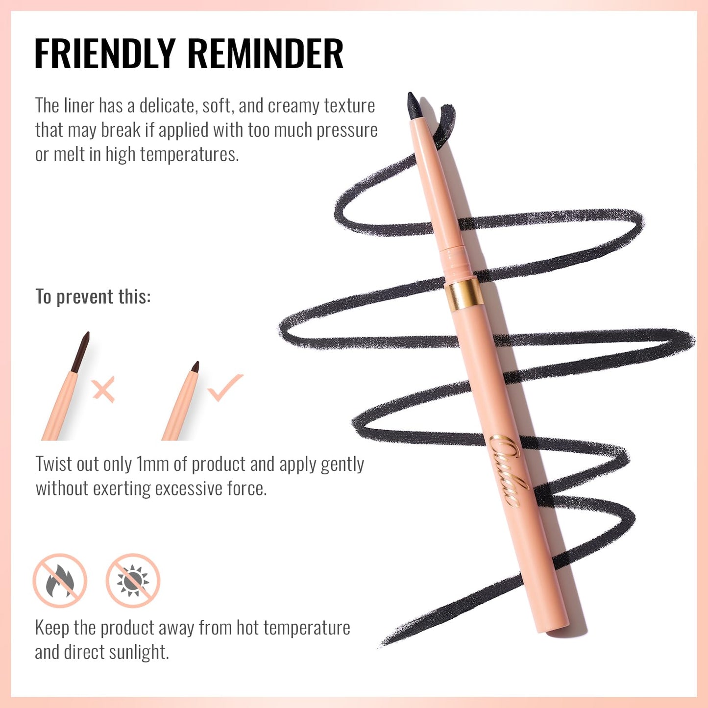 Oulac OULAC Matte Black Eye Liner Pencils Waterproof, Smudge-proof Retractable Eyeliner Lasts 24H +, Highly Pigmented and Smooth, Long-lasting Formula, Vegan (01) Noir
