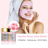ANAiRUi Clay Mask Set for Skin Care - included Turmeric Vitamin C + Rose + Avocado Green Tea Face Mask - Deep Cleansing, Hydrating, and Nourishing - Reduces Acne and Pores, 210g