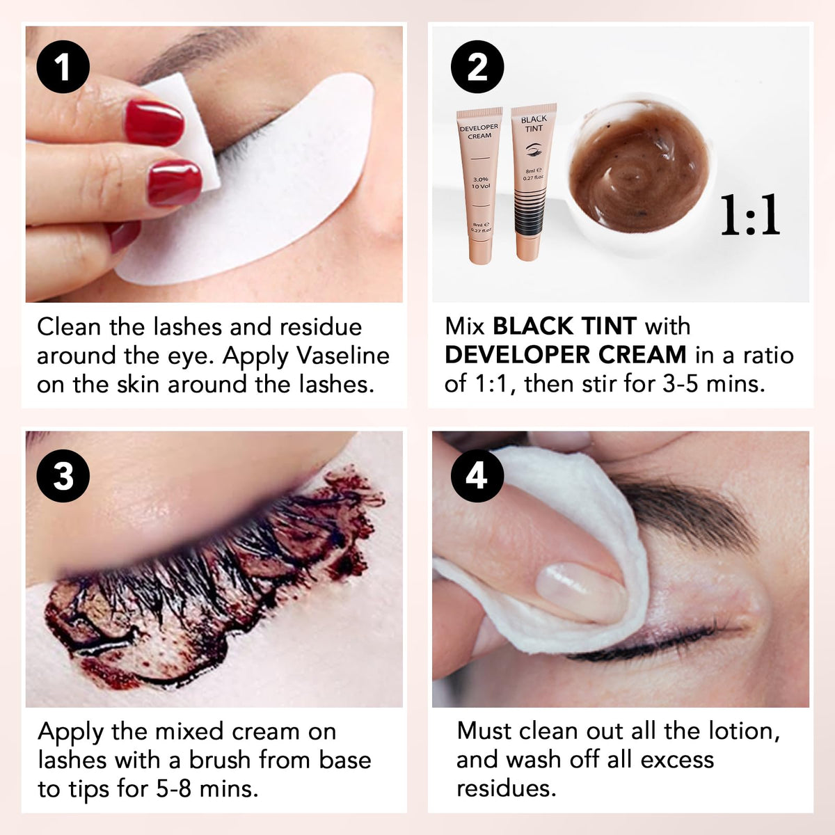 Lomansa Eyelash Tint, Lash Tint Kit, 2 in 1 Eyebrow Dye and Lash Dye Black, 10 Applications Fast and Easy for Beginner, Salon Quality