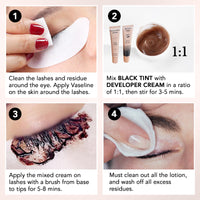 Lomansa Eyelash Tint, Lash Tint Kit, 2 in 1 Eyebrow Dye and Lash Dye Black, 10 Applications Fast and Easy for Beginner, Salon Quality