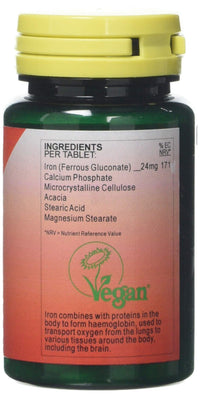 Health Plus Chelated Iron 24mg Mineral Supplement - 90 Tablets