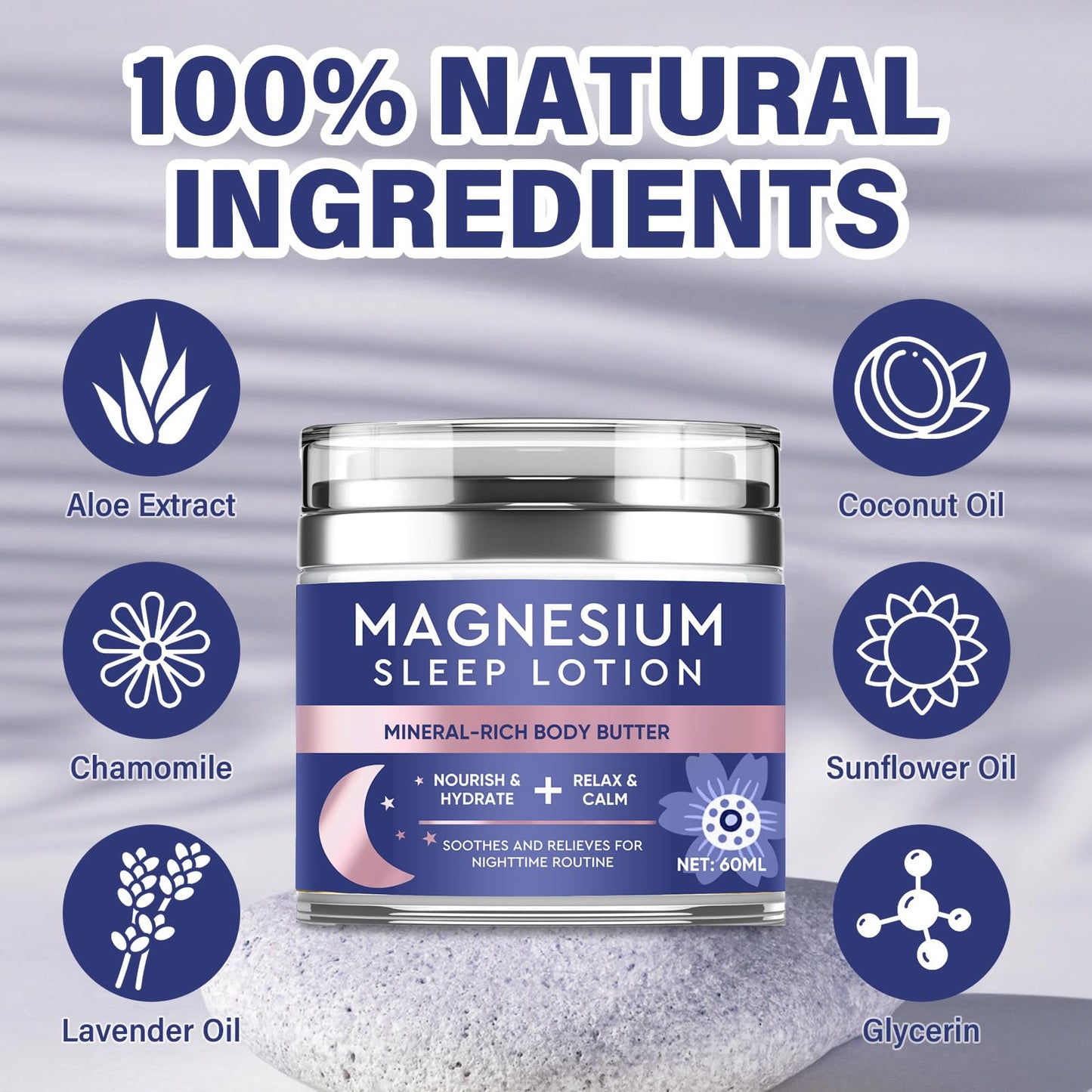 LAORICI Magnesium Cream, High Strength Magnesium Butter, Magnesium Soothing Sleep Cream for Relief Restless Legs-Soothes Muscles-Relaxant for Cramps & Pain