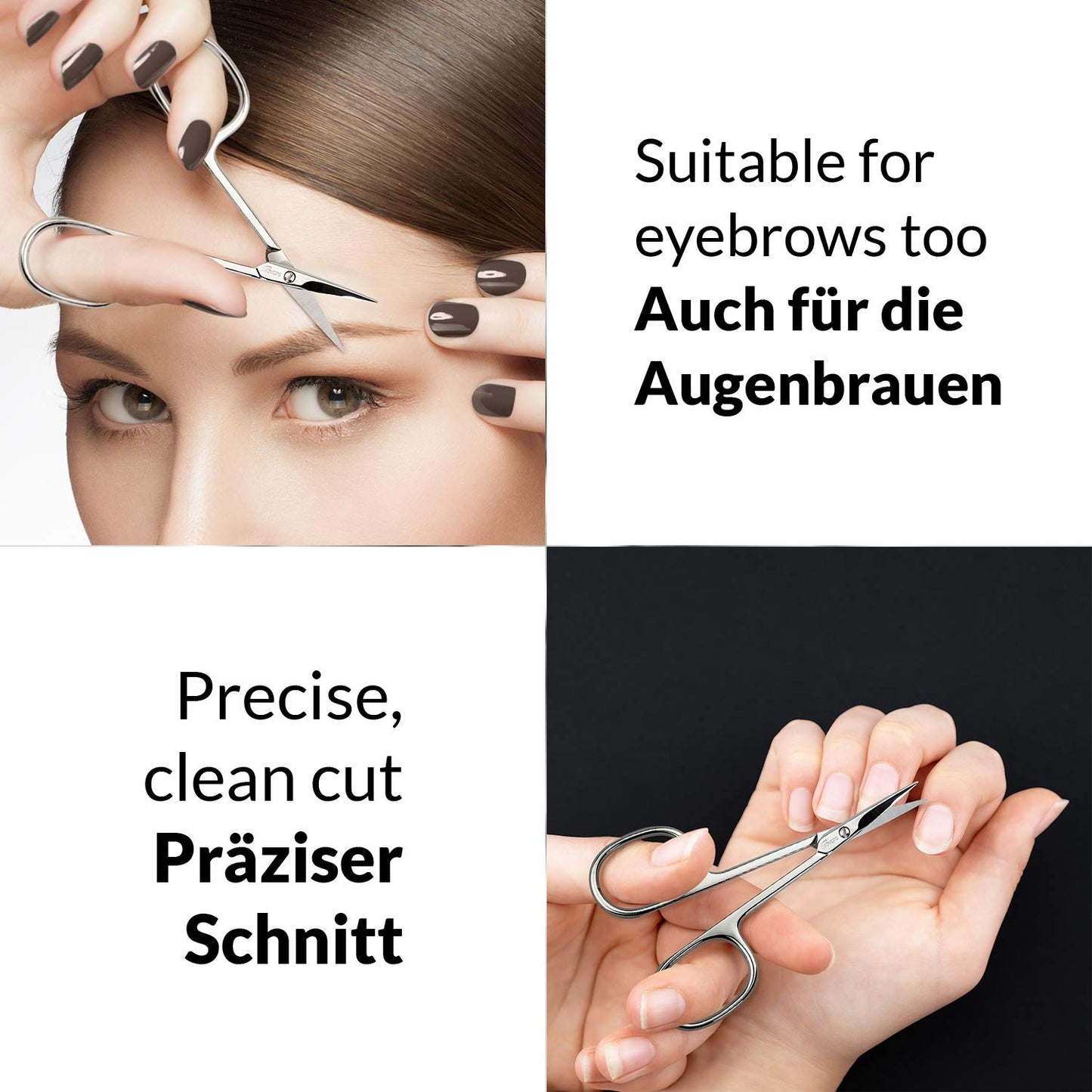 marQus Solingen Scissors - Cuticle Scissors Germany - Curved Blade, Nail Scissors Germany - Pedicure Beauty Grooming Kit for Nail, Eyebrow, Eyelash, Dry Skin - Nail sicssors