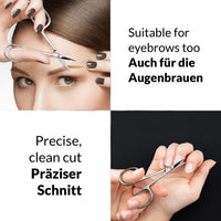 marQus Solingen Scissors - Cuticle Scissors Germany - Curved Blade, Nail Scissors Germany - Pedicure Beauty Grooming Kit for Nail, Eyebrow, Eyelash, Dry Skin - Nail sicssors
