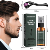 HAORQEE Beard Growth Oil Kit with Beard Roller, Beard Grooming Growth Serum Beard Care for Men, Thickening Stimulate Beard and Hair Growth, Gifts for Men Father (30ml)