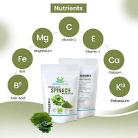 Herbal Magic's Organic Spinach Powder Green Superfood for Smoothies,Juice, Baking Free from Fillers & preservatives of&G Organic Certified (100g (Pack of 1))