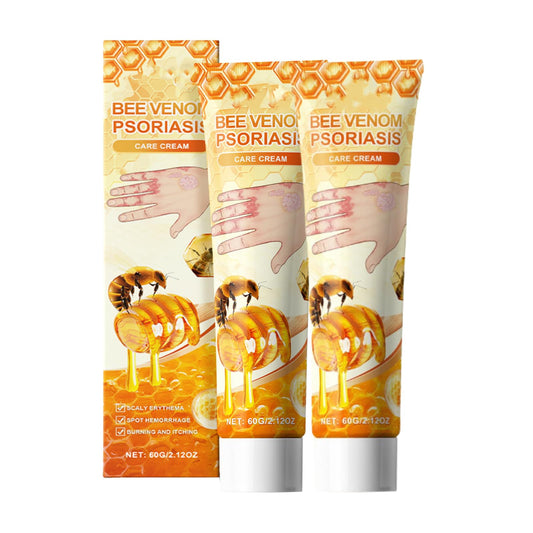 ISBEAUSOLS 2PCS Bee Venom Cream - Bee Venom Wart and Tag Remover - Bee Venom Psoriasis Cream for Soothing - Fast-Acting Relief Psoriasis Treatment Cream - Lightweight & Fast-Absorbing
