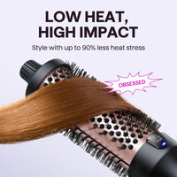 wavytalk Wavytalk Thermal Brush, Blowout Boost Ionic Heated Hot Round Brush, to Make Hair Smoother & Shinier, Easy to Use & Less Damage, 38mm Barrel, 5 Temperature Settings, Dual Voltage, UK Plug, Rose Gold