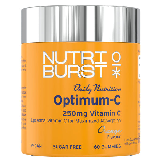 Nutriburst Optimum C - Liposomal Vitamin C (250mg) - Energy & Immune System Support - Orange Flavour - 60 Gummies 1 Month Supply - Suitable for Vegans