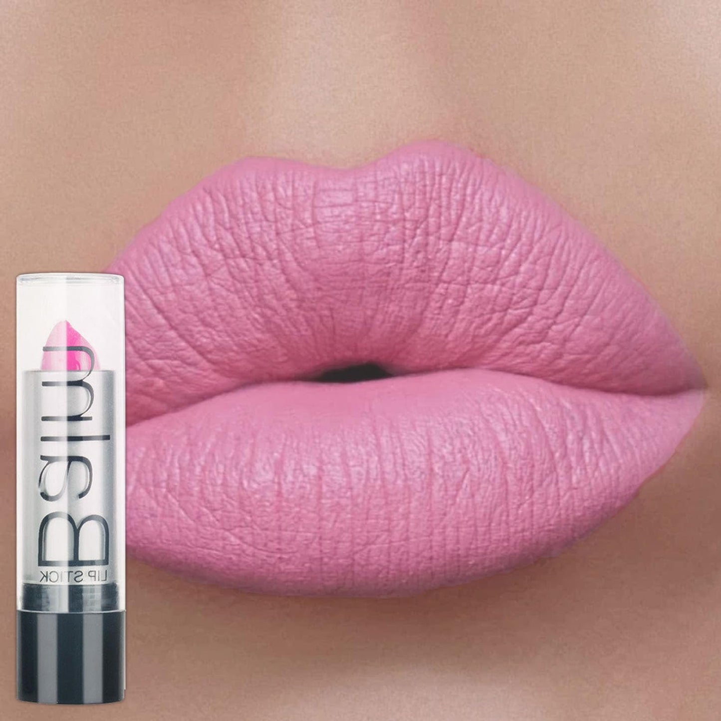 LYNTYAOU Light Pink Matte Lip Stick, Pink Lipsticks for Women Long Lasting, Smooth Full-Coverage Moisturizing Lipstick, Waterproof Non-Sticky Tinted Lip Balm for Girls & Women