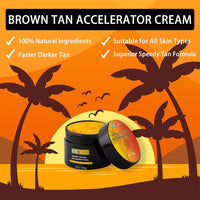 CGBOOM 100g Brown Tanning Accelerator Cream,Brown Tanning Cream, Premium Golden Tanning Gel, Carrot Oil for Sunbeds, Natural Ingredients Advanced Tanning Booster, Self Tanner Oil, All Skin Types