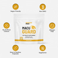 Freak Athletics MacuGuard+ Eye Supplement - 120 Capsules - Zeaxanthin, Meso Zeaxanthin, Lutein, Blueberry Extract Plus Vitamins and Minerals - Premium UK Made