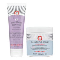FIRST AID BEAUTY First Aid Beauty Bundle: KP Bump Eraser Body Scrub with 10% AHA – 226 g – and Ultra Repair Cream Intense Hydration Moisturiser – 170 g