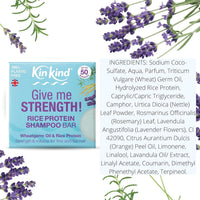 KinKind Rice Water Shampoo Bar for Hair Growth. Give Me STRENGTH! Shampoo Bars for hair UK made. Solid Shampoo Bar with Rice Protein & Rosemary for Thickening Menopause, Thinning, Fine & Flat Hair